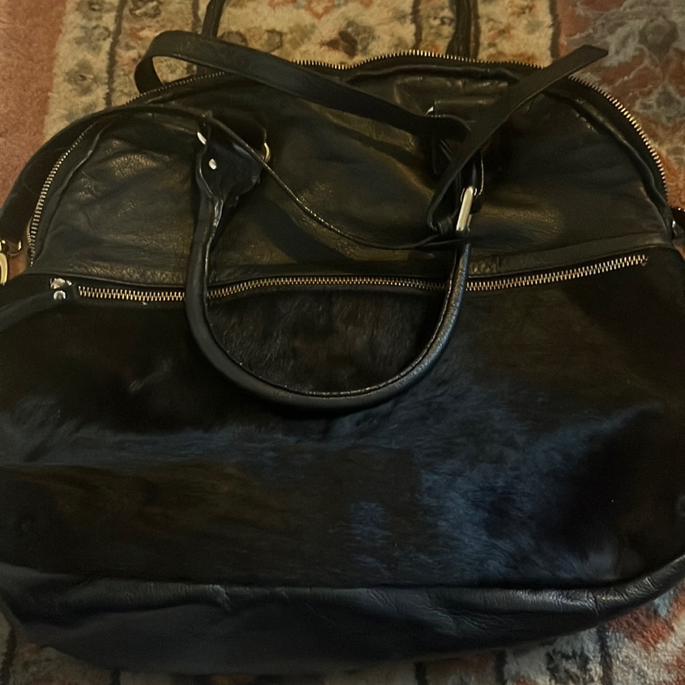 Black leather bag
